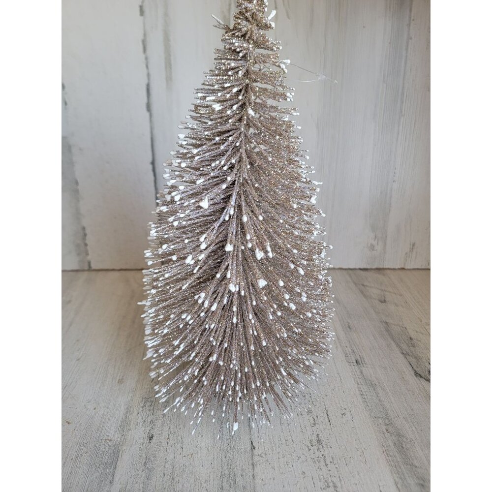 Glitter snow tip frosted pine tree xmas Home decor